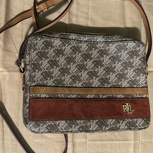 Gray and Brown Men's Crossbody Bag